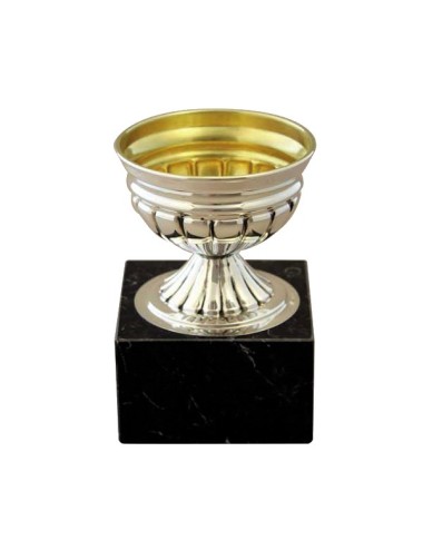 copa de metal con baño de plata de primera  ley 304/1