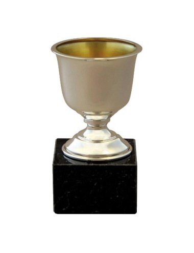 copa de metal con baño de plata de primera  ley 319/1