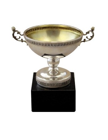 copa de metal con baño de plata de primera  ley 355/1