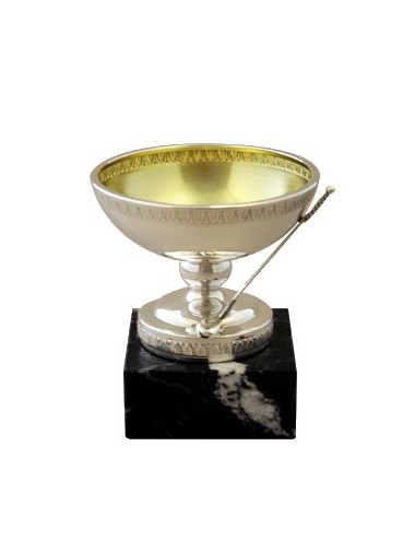 copa de metal con baño de plata de primera  ley 356/1