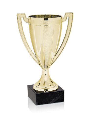 Copa Dorada  de Abs metalizado sobre base mármol 32-0625