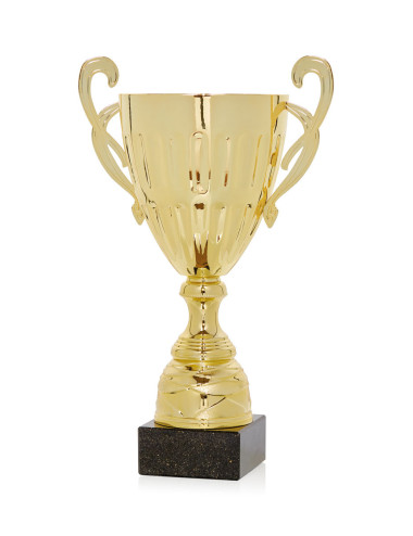 Copa Dorada de Abs metalizado sobre base mármol 33-4611