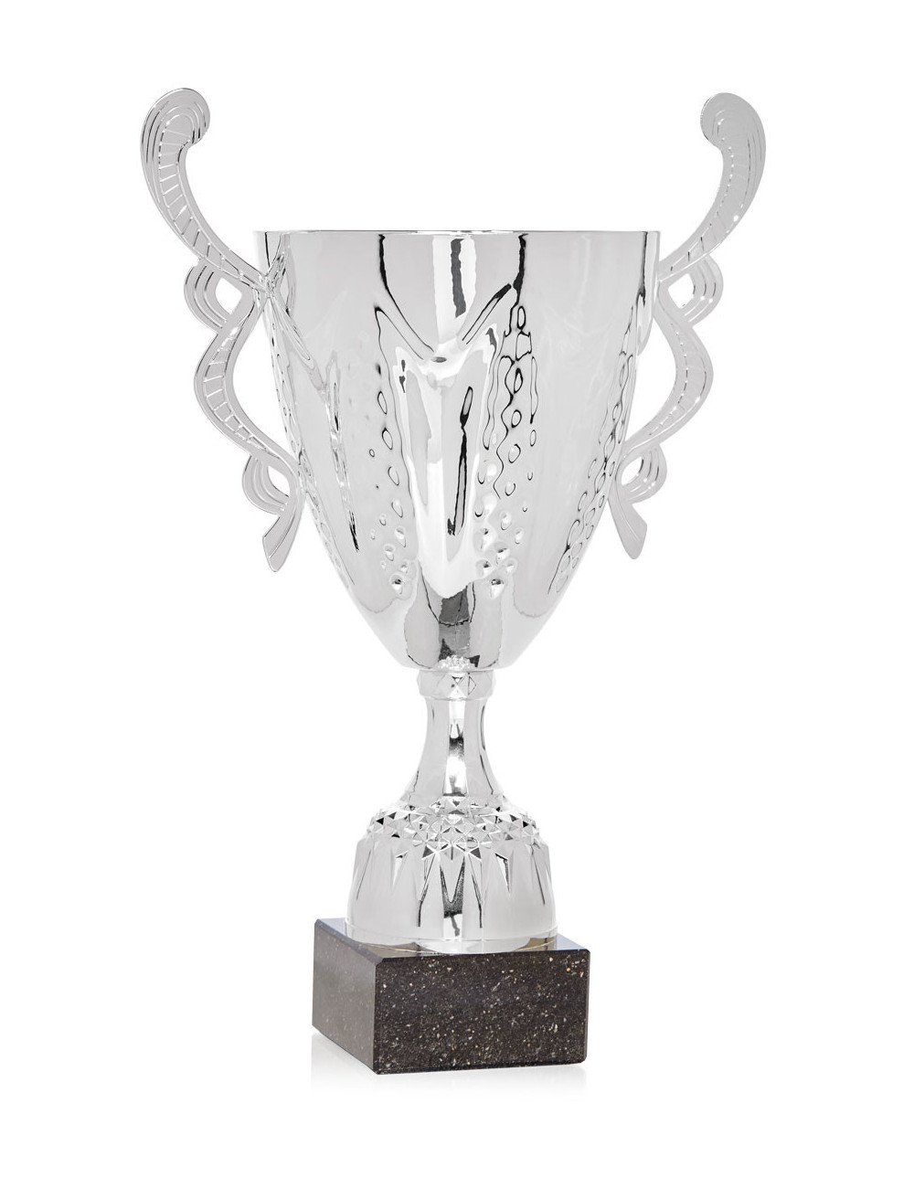 Copa Plateada de Abs metalizado sobre base mármol 33-6731