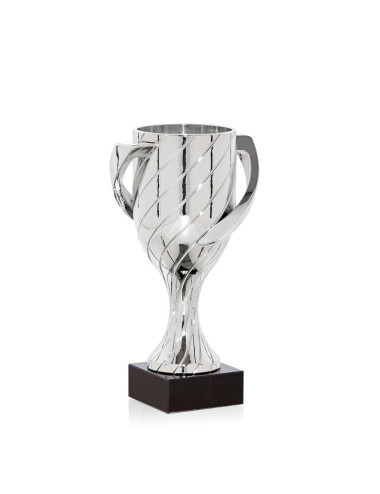 Copa Plateada de Abs metalizado sobre base mármol 39-24691