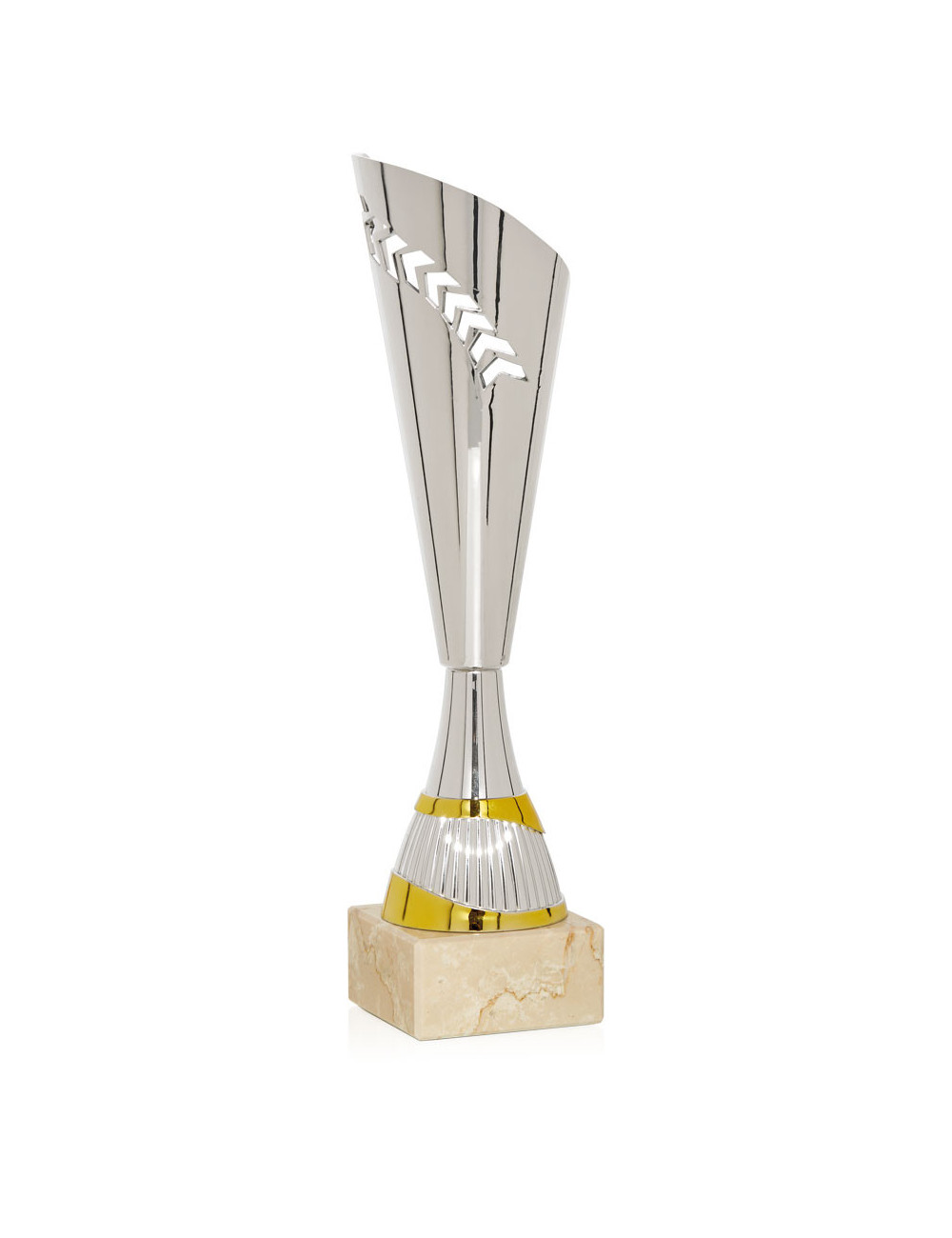 Copa Plateada de Abs metalizado sobre base mármol 45-6141