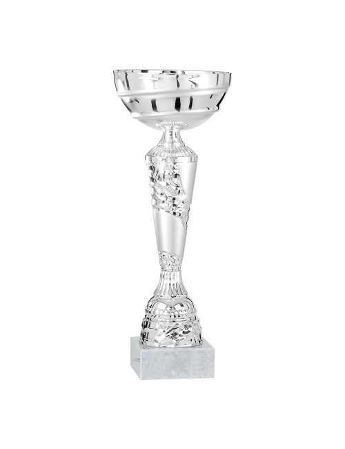 Copa oro, plata y cobre de abs metalizado sobre base de marmol 64-1661
