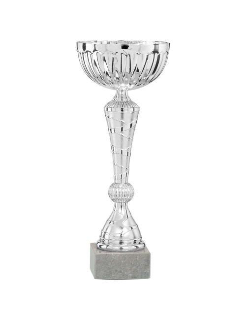 Copa plateada de abs metalizado sobre base de marmol 67-1721