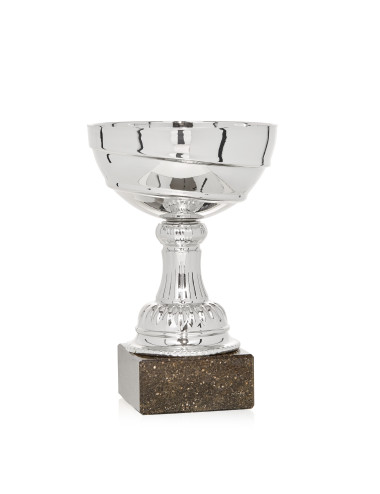 Copa Plateada de Abs metalizado sobre base mármol 55-7441