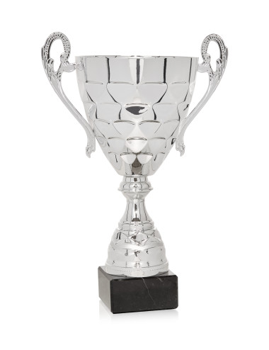 Copa Plateada de Abs metalizado sobre base mármol 58-7261