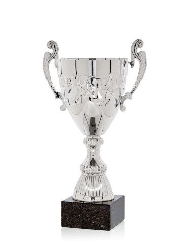 Copa Plateada de Abs metalizado sobre base mármol 83-6321