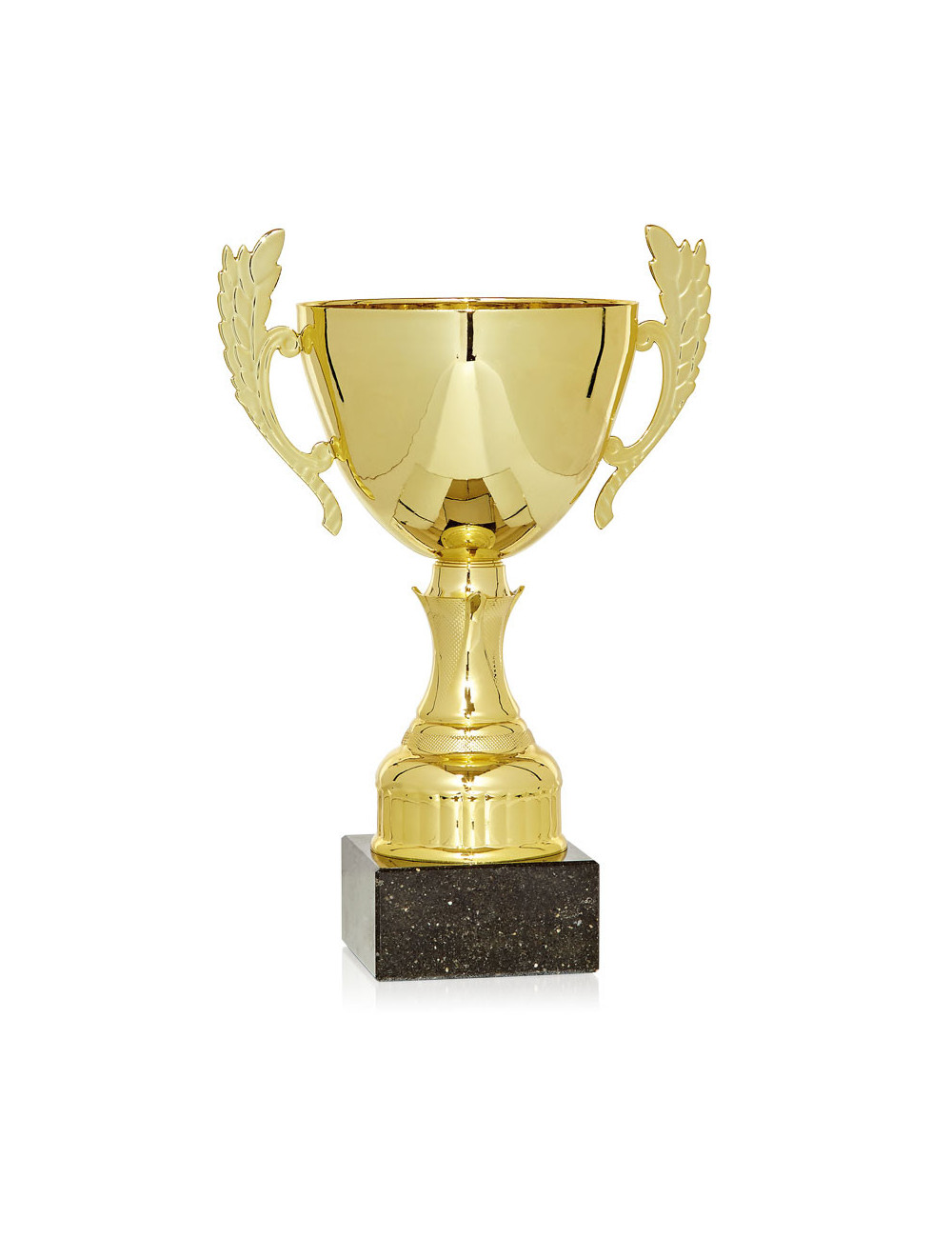 Copa dorada de abs metalizado sobre base de mármol 80-2241