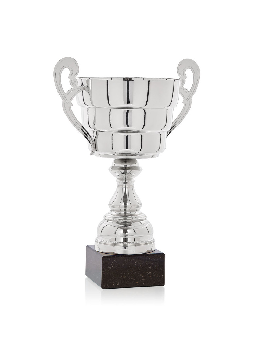 Copa Plateada de Abs metalizado sobre base mármol 85-6361