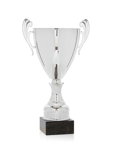 Copa Plateada de Abs metalizado sobre base mármol 85-6751