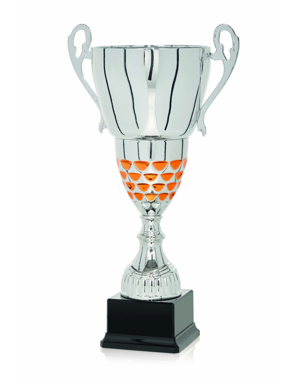 Copa plateada y cobre de Abs metalizado sobre base de mármol 90-7301