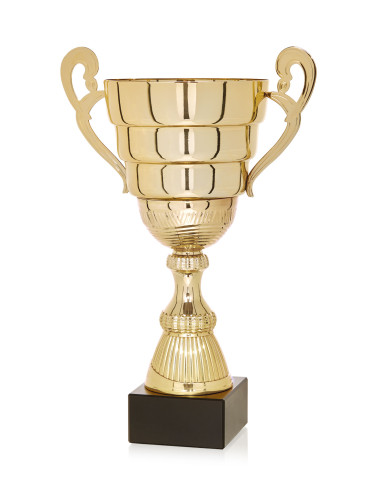 Copa Dorada de Abs metalizado sobre base mármol 88-7331