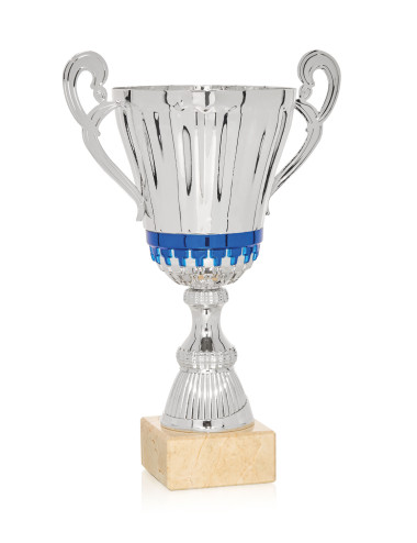 Copa Plateada de Abs metalizado sobre base mármol 88-7471