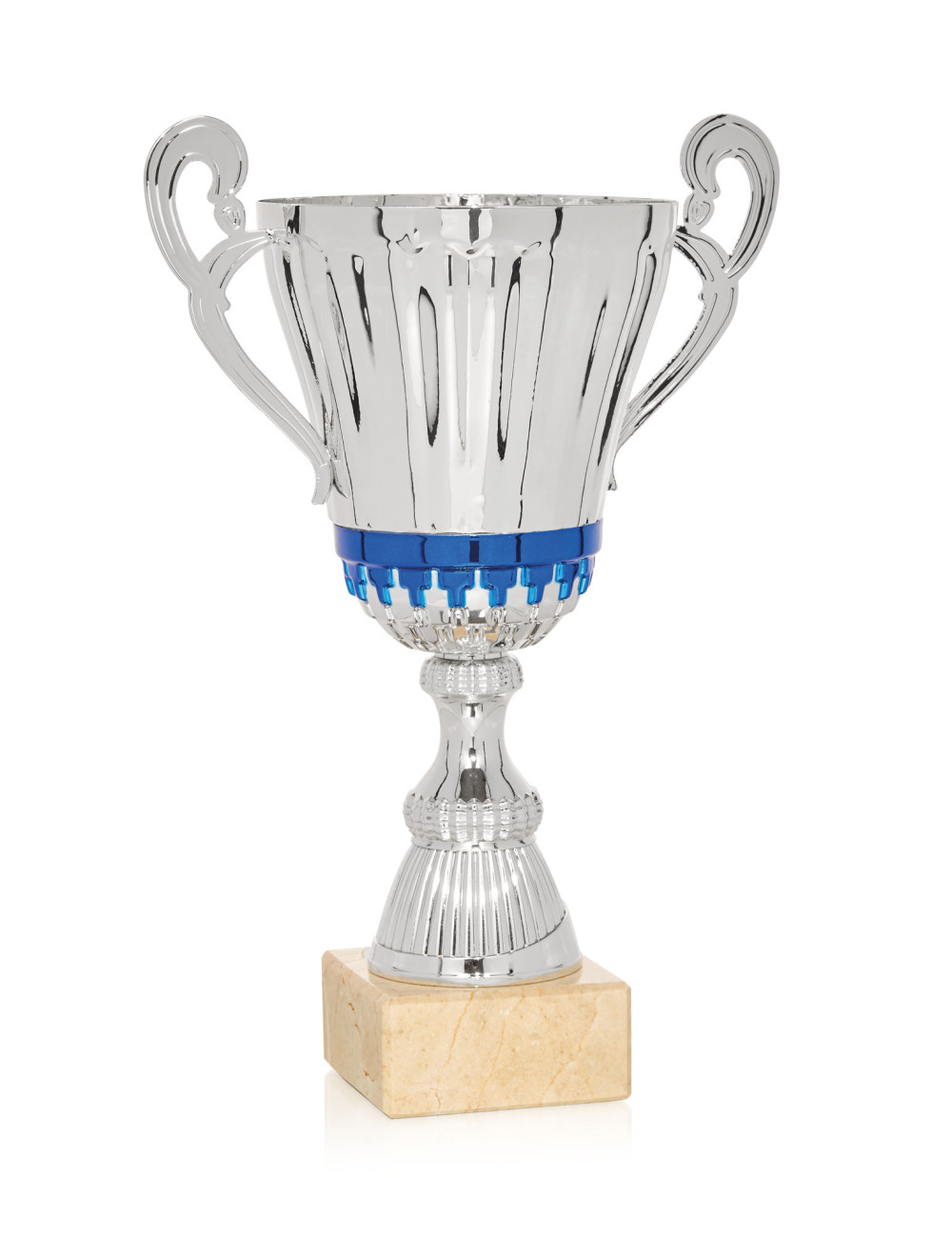 Copa Plateada de Abs metalizado sobre base mármol 88-7471