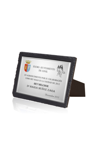 Placa de pizarra con placa de aluminio con estuche 128-5050E