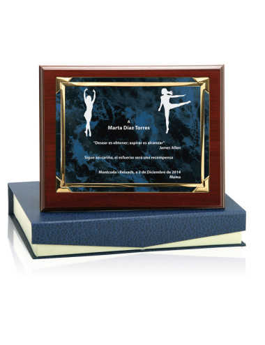 Placa de madera con placa de aluminio con estuche 131-5091E