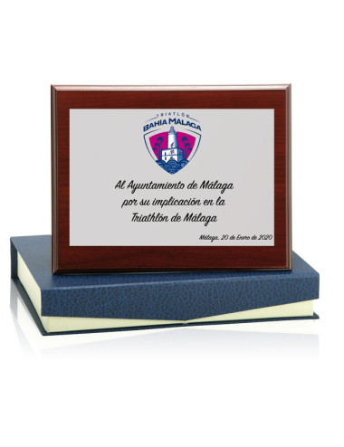 Placa de madera con placa de aluminio con estuche 131-5380S