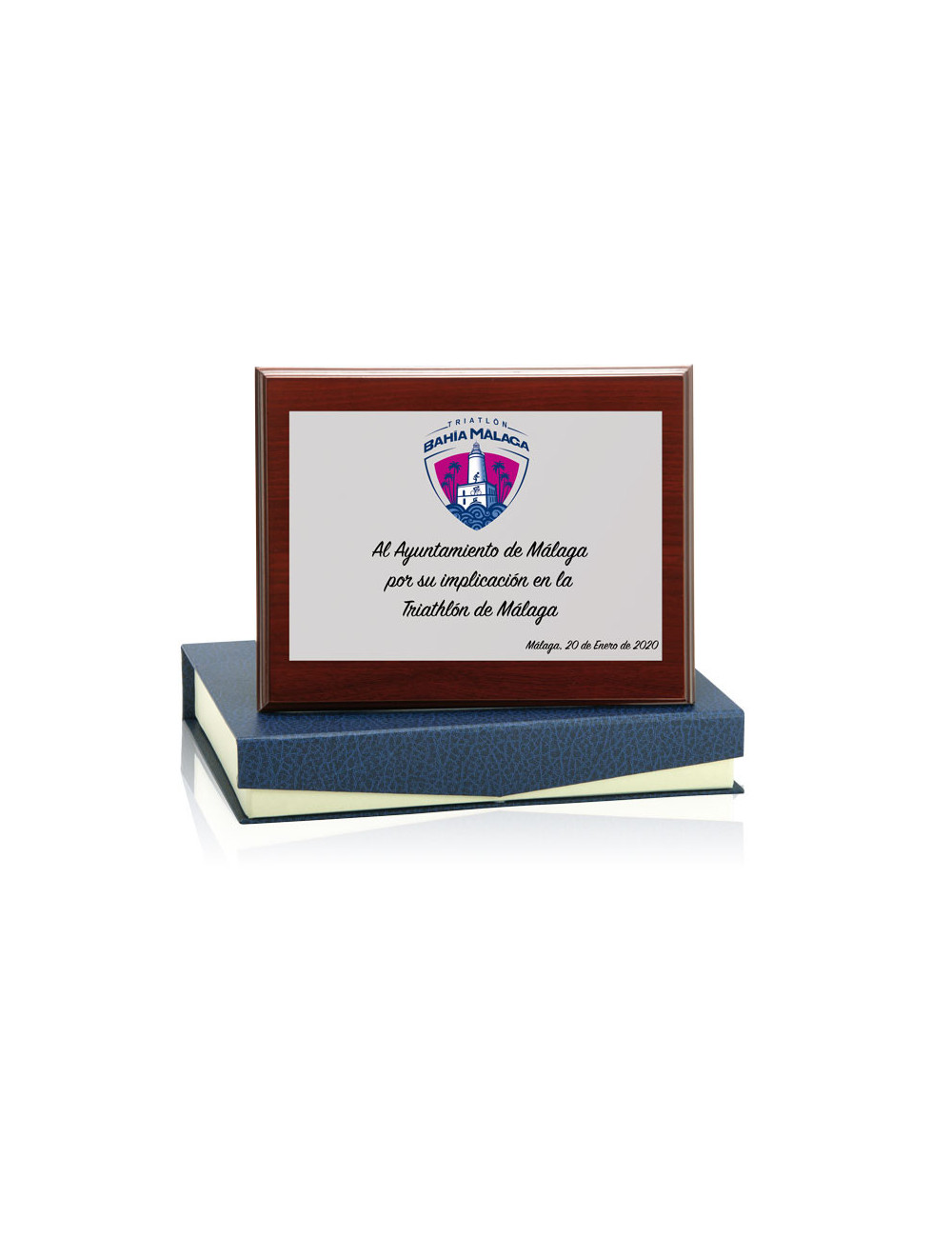 Placa de madera con placa de aluminio con estuche 131-5380S