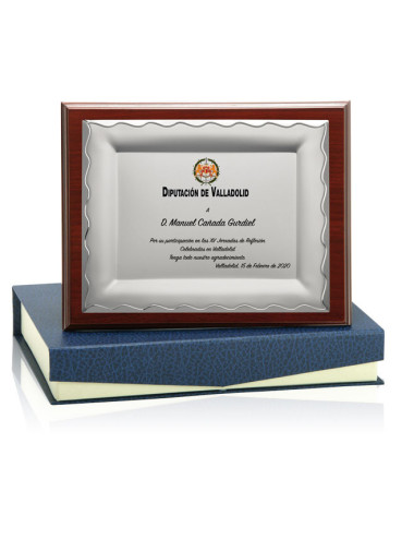 Placa de madera con placa de aluminio con estuche 132-5311E