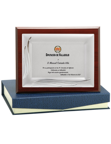 Placa de madera con placa de aluminio con estuche 133-5421E