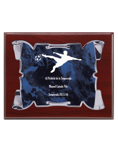 Placa de madera con placa de aluminio con estuche 134-5171E