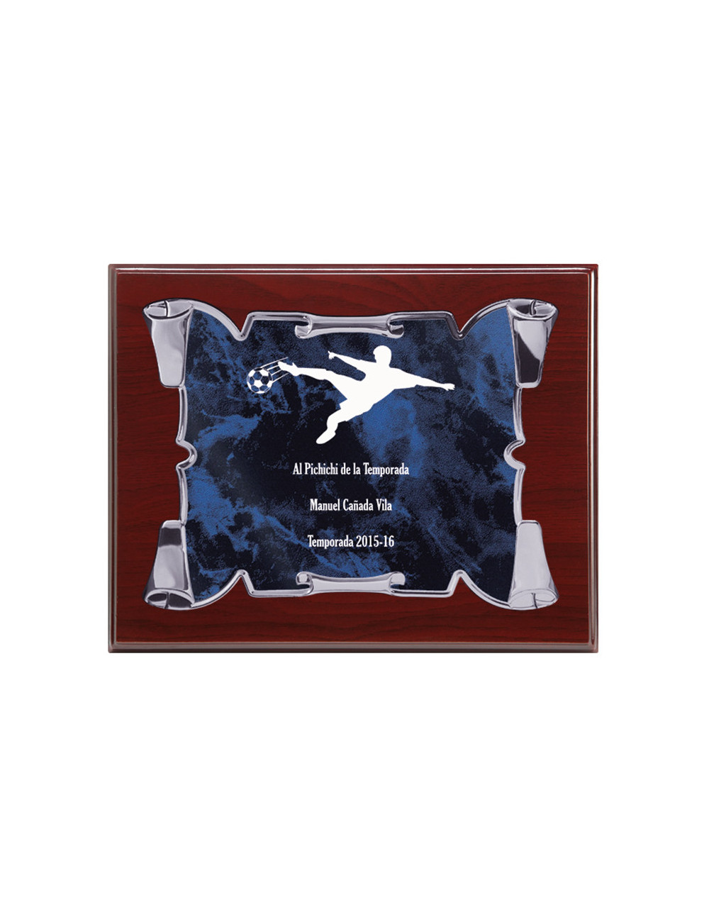 Placa de madera con placa de aluminio con estuche 134-5171E