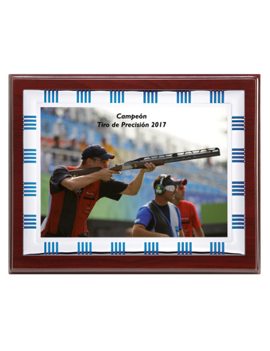 Placa de madera con placa de aluminio con estuche 135-5191E