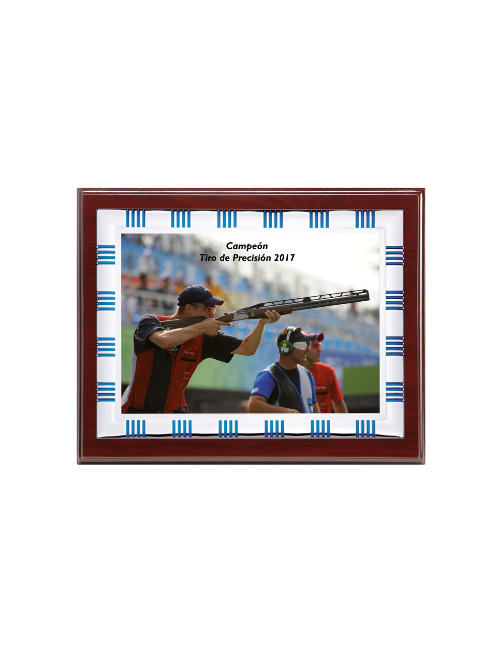 Placa de madera con placa de aluminio con estuche 135-5191E