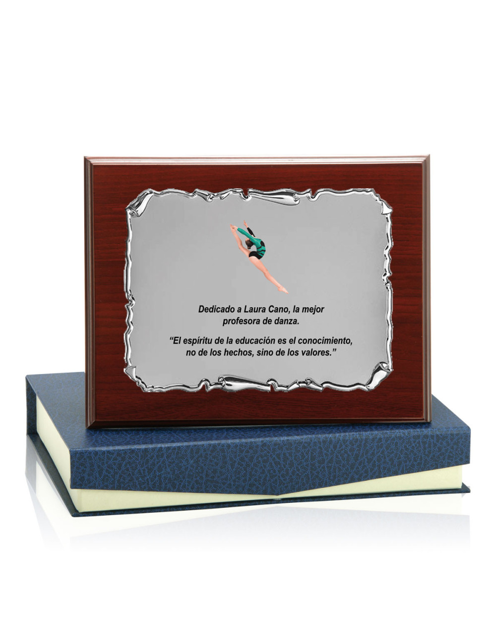 Placa de madera con placa de aluminio con estuche 135-5201E