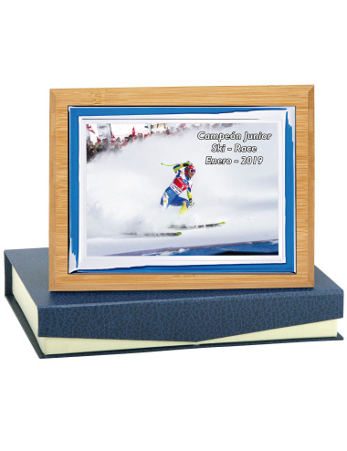 Placa de madera con placa de aluminio con estuche 136-5231E