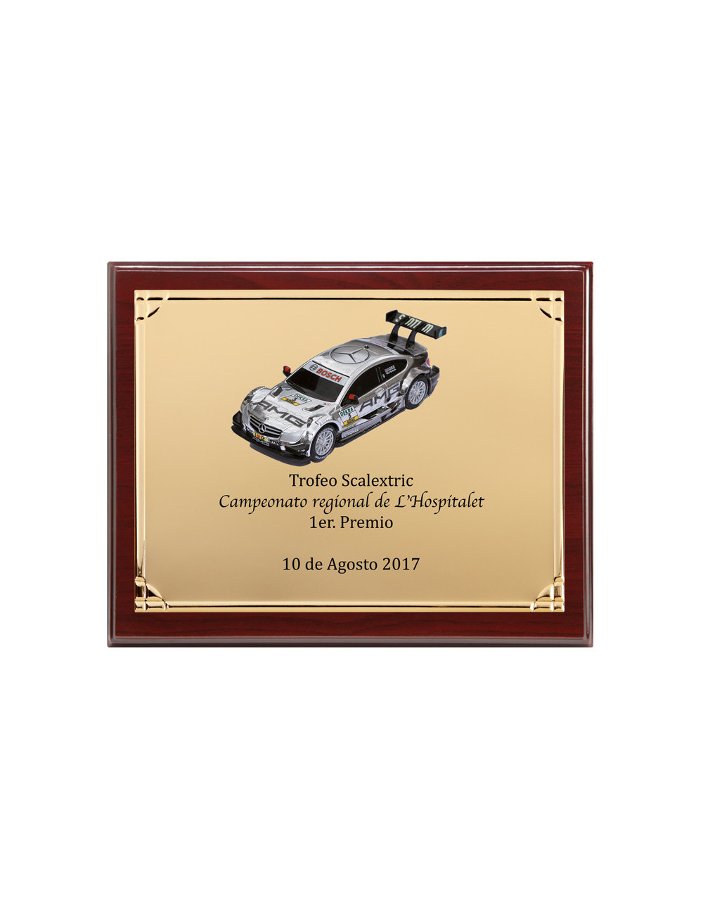 Placa de madera con placa de aluminio con estuche 136-5211E