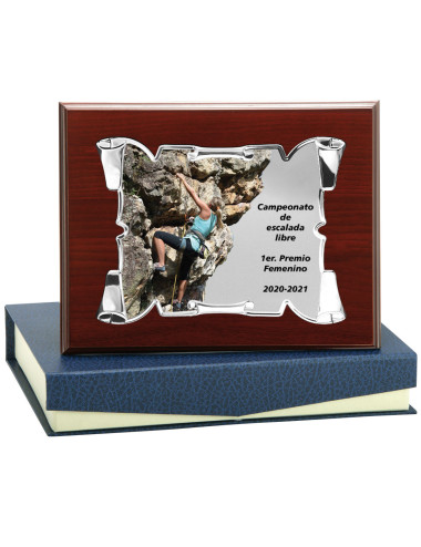 Placa de madera con placa de aluminio con estuche 137-5251E