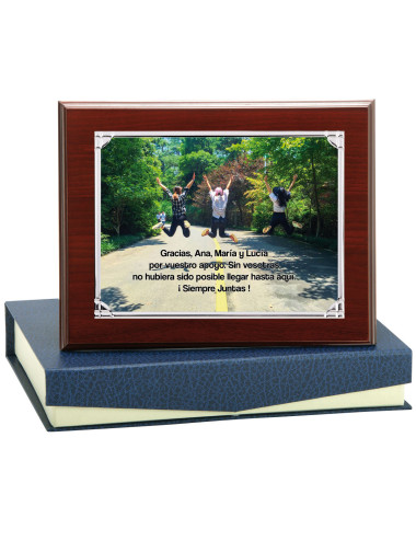 Placa de madera con placa de aluminio con estuche 141-5331E