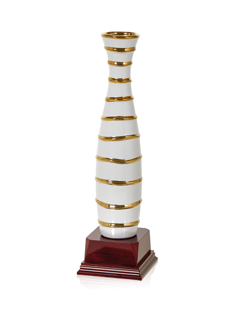Trofeo de ceramica sobre base de madera 93-6001