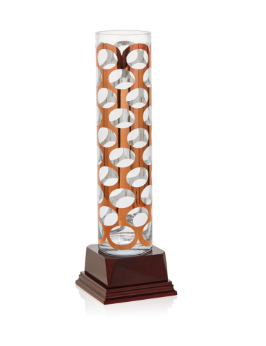 Trofeo de cristal con base de madera 94-6131