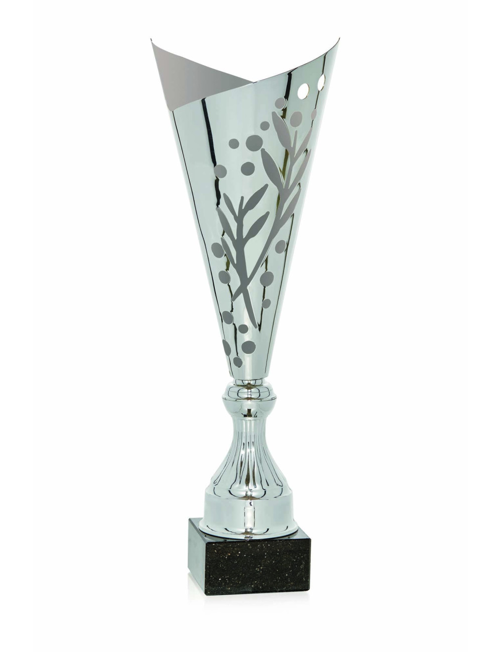 Copa de abs metalizado plateada con base de mármol 96-7861