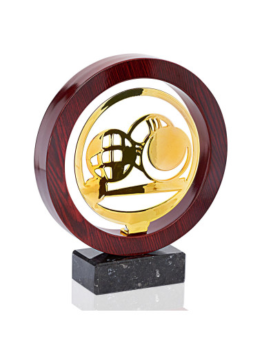 Trofeo de metal y madera sobre base de mármol de Petanca JX05